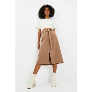 Trendyol Mink Belted Skirt