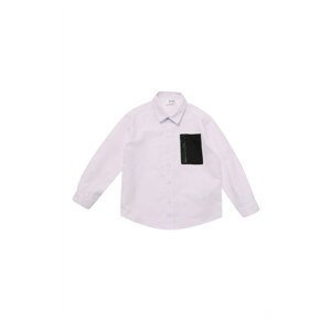 Trendyol White Pocket Detailed Boy's Woven Shirt