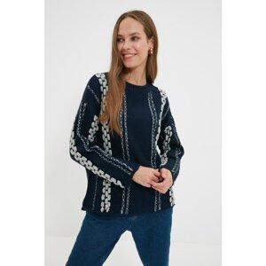 Trendyol Navy Blue Crew Neck Knitwear Sweater