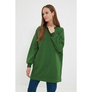 Trendyol Green Crew Neck Basic Plush Knitted Sweatshirt
