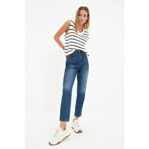 Trendyol Navy Blue High Waist Mom Jeans