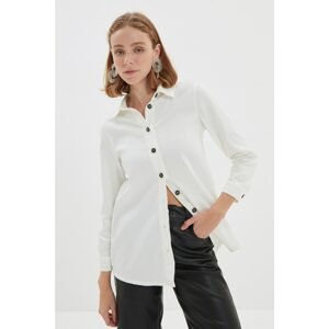 Trendyol White Button Detailed Denim Shirt