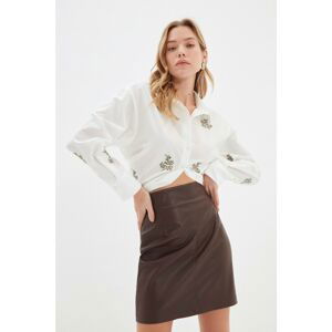 Trendyol Ecru Embroidered Shirt