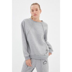 Trendyol Gray Loose Stitch Detail Sport Raised Sweatshirt