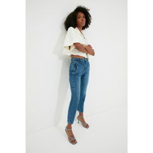 Trendyol Blue High Waist Relaxed Mom Jeans