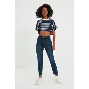 Trendyol Dark Blue High Waist Mom Jeans