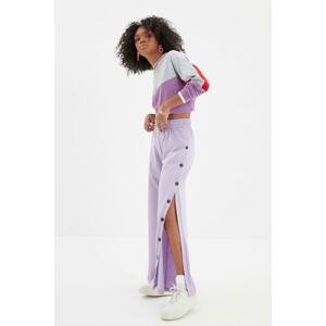Trendyol Lilac Snap Detailed Wideleg Slim Knitted Sweatpants