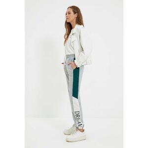 Trendyol Gray Color Block Printed Jogger Knitted Sweatpants