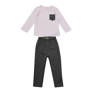 Trendyol Gray Striped Boy Knitted Pajamas Set