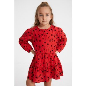 Trendyol Red Printed Girl Knitted Dress