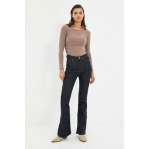 Trendyol Navy Blue High Waist Flare Jeans