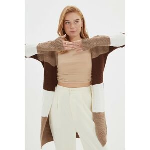 Trendyol Camel Color Block Knitwear Cardigan