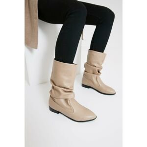 Trendyol Knee-High Boots - Beige - Flat