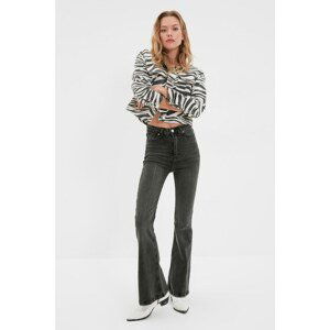 Trendyol Anthracite High Waist Flare Jeans