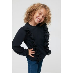 Trendyol Navy Blue Embroidered Girl Knitted Sweatshirt