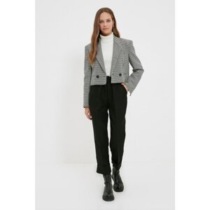 Trendyol Black High Waist Belted Carrot Fit Trousers