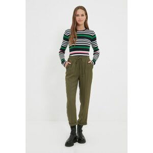 Trendyol Khaki Carrot Waist Elastic Tied Trousers