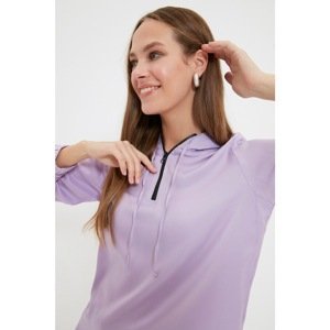 Trendyol Lilac Hooded Zippered Tunic