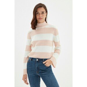 Trendyol Salmon Color Block Sleeve Detailed Knitwear Sweater