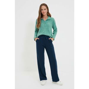 Trendyol Navy Wide Leg Knitted Sweatpants