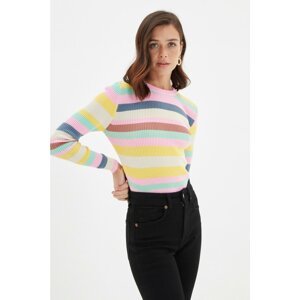 Trendyol Pink Striped Knitwear Sweater