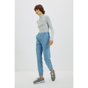 Trendyol Blue Pocket Detailed High Waist Jogger Jeans