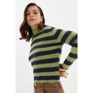 Trendyol Green Striped Knitwear Sweater