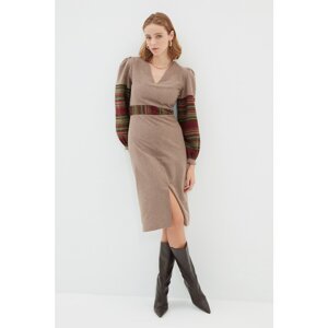 Trendyol Stone V-Neck Dress