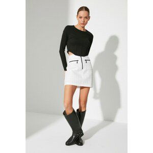 Trendyol Ecru Zippered Skirt