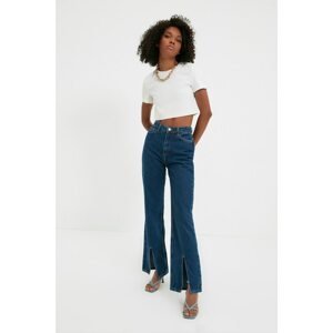 Trendyol Blue Slit Detailed High Waist 90's Wide Leg Jeans