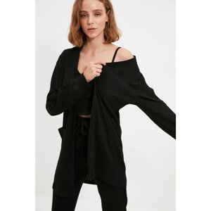 Trendyol Black Recycle Fabric Crop-cardigan 2-Pack Camisole Knitted Cardigan