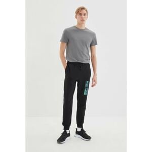 Trendyol Black Men's Regular Fit Printed Sweatpants