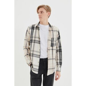 Trendyol Multicolored Men Regular Fit Shirt Collar Single Pocket Color Block Lumberjack Plaid Shirt