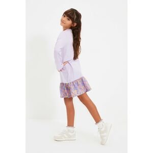 Trendyol Lilac Woven Detailed Girl Knitted Dress