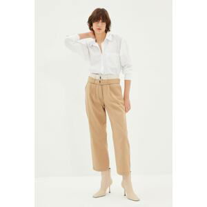 Trendyol Beige Belted Trousers