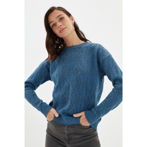 Trendyol Indigo Openwork Knitwear Sweater