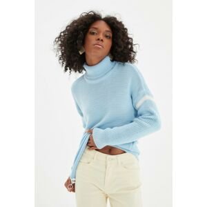 Trendyol Light Blue Zipper Detailed Knitwear Sweater