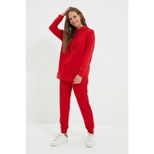 Trendyol Red Hooded Knitted Tracksuit Set