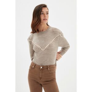Trendyol Mink Corduroy Knitwear Sweater