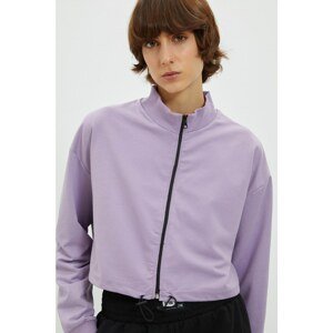 Trendyol Lilac Stopper Detailed Crop Sports Sweatshirt