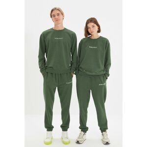 Trendyol Khaki Unisex Regular Printed Knitted Sweatpants