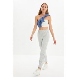 Trendyol Gray Pants Detailed Basic Jogger Raised Knit Raised Sweatpants
