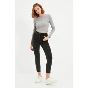 Trendyol Anthracite High Waist Slim Fit Jeans