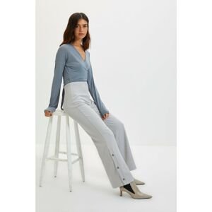 Trendyol Gray Button Detailed Trousers