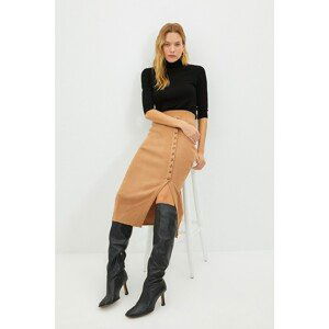 Trendyol Camel Button Detailed Knitwear Skirt