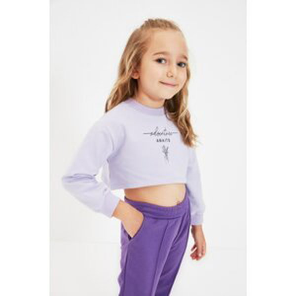 Trendyol Lilac Girl Knitted Slim Sweatshirt