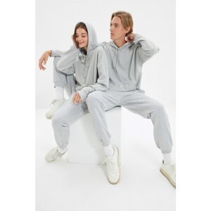 Trendyol Gray Unisex Regular Printed Knitted Sweatpants