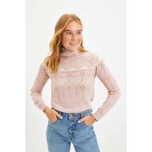 Trendyol Powder Jacquard Turtleneck Knitwear Sweater