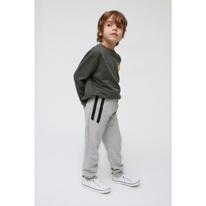 Trendyol Gray Stripe Detailed Boy Knitted Slim Sweatpants