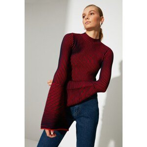 Trendyol Red Sleeve Detailed Knitwear Sweater